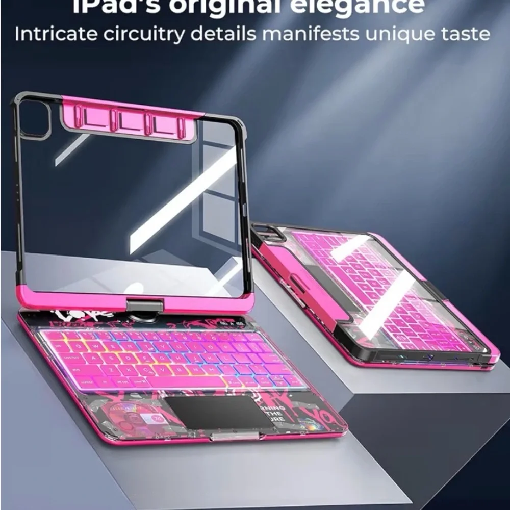 Pink Tablet Keyboard Case With Trackpad iPad Pro 11”